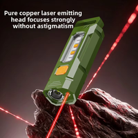 Mini Torcia Tascabile EDC Multifunzione LED con Luce UV e Laser, Ricaricabile, con Clip per Cappello, Ideale per Campeggio