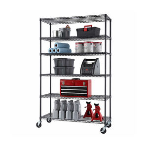 6-דרגה כבדה אחסון מתכת תעשייתי יחידת קיבולת גבוהה חוט מדפים עמיד מחסן זווה מחסן זיווד - Product Image 4