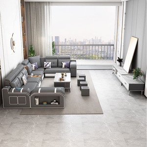 Latest Design <b>Storage</b> Functional With USB Charging Wholesale Price Custom Grey Fabric Furniture Set for Living Room YC-FS18 - Product Image 5