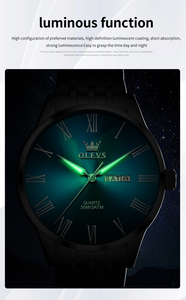 นาฬิกา OLEVS 3633 รับผลิตตามแบบ OEM/ODM นาฬิกาหรูหราคลาสสิก กันน้ำ พร้อมปฏิทิน เรืองแสง เหมาะสำหรับนักธุรกิจ แบรนด์นาฬิกาควอตซ์สำหรับผู้ชาย - Product Image 5