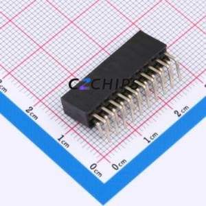 HX PM2.54-2x10P WC Pin Socket Bent Lead Through Hole,P=2.54mm Connector 2x10P 2.54mm 2.54mm Square Hole - Product Image 2