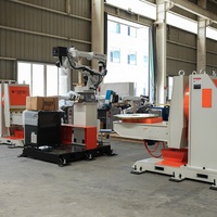 Robot de soldadura de patas de torre para importación de modelos 3D, sin programación, con detección automática de soldadura para trabajos de soldadura de refuerzos de placas de acero de 50 mm de espesor en torres.
