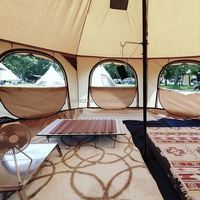 Tente yourte en toile 4 saisons avec cheminée, tentes de glamping de luxe imperméables pour le camping en famille, la chasse en plein air, les fêtes