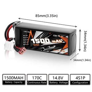 레이다 공장 순수 코발트 리포 배터리 550mAh/1500mAh/2000mAh 11.1V/14.8V/22.2V <span class=keywords><strong>RC</strong></span> 자동차/UAV/FPV 드론 75C-170C 방전 800 CE - Product Image 3