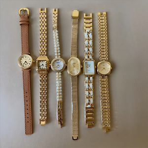 Orologio da <span class=keywords><strong>Donna</strong></span> con Cinturino in Acciaio Dorato Stile Vintage Retrò di Lusso Senso di Alta Classe - Product Image 6