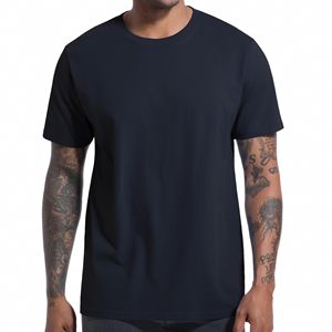 Camiseta de <span class=keywords><strong>Hombre</strong></span> al por Mayor OEM, de Algodón Pesado, Tejido Dobby, 240g, Transpirable, Formal, Lisa, Personalizable, de <span class=keywords><strong>Manga</strong></span> Corta, Cuello Redondo, Corte Regular - Product Image 4