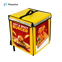 Sac à dos isotherme intelligent Pixelpulse pour livraison de repas en extérieur avec écran LED publicitaire unilatéral, contrôle 4G Wifi GPS