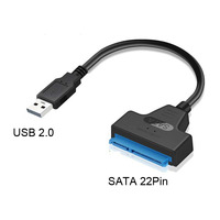 Cantell kabel Data Hard Disk, kabel SATA 2.0 ke SATA 22Pin, kabel Data 2.5 inci HDD