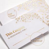 Cartes-cadeaux de luxe personnalisées, bons de réduction en feuille d'or, cartes cadeaux vierges pour spa, salon de beauté, centre de massage, onglerie et coiffure
