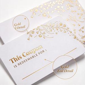 Tarjetas <span class=keywords><strong>de</strong></span> Regalo <span class=keywords><strong>de</strong></span> Lujo Personalizadas, Cupones con Lámina Dorada, Tarjetas <span class=keywords><strong>de</strong></span> Regalo en Blanco para Spa, Salón <span class=keywords><strong>de</strong></span> Belleza, Centro <span class=keywords><strong>de</strong></span> Masajes - Product Image 2