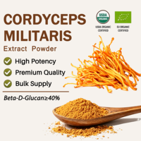 Poudre d'extrait de Cordyceps Militaris personnalisée OEM sous marque privée – Extrait naturel de Cordyceps en poudre de champignon
