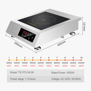 Table de cuisson à <span class=keywords><strong>induction</strong></span> haute puissance 3500W, 220V, 10 niveaux de contrôle, en acier inoxydable, <span class=keywords><strong>plaque</strong></span> simple, pour restaurant commercial - Product Image 1