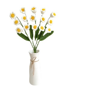 Ramo de flores eternas tejido a mano con hilo, claveles de ganchillo para el Día de la Madre, flor tejida, regalo festivo - Product Image 5