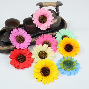 Dongchen Crafts Artificial Sunflower 10cm Silk Flower Decor For Wedding Home DIY <b>Wreath</b> Craft Props - Product Image 1