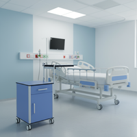 Table de chevet HOCHEY pour patients d'hôpital, avec rangement HPL, pour traitement médical, avec roulettes