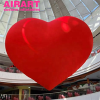 Coeur d'amour gonflable de décoration de la Saint-Valentin, coeur d'amour gonflable rouge pour accrocher d'intérieur