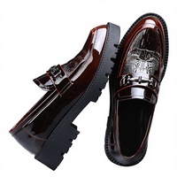 Mocassins à enfiler pour hommes, chaussures en cuir décontractées et habillées grandes tailles, confortables, respirantes, rehaussantes et tendance