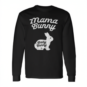 T-shirt à manches longues « Mama Bunny » – Mignon pour la grossesse, révélation du sexe, fête prénatale, prochainement maman - Product Image 2