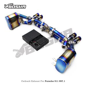 Pot d'échappement arrière de remplacement à monter sur les goujons pour PORSCHE 911 997.1/997.2 Carrera 4S 3.6L/3.8L 2004-2012 en titane léger Supersport X-Pipe - Product Image 4