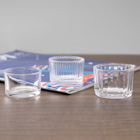 Pot à bougie de massage miniature personnalisé de qualité supérieure en verre transparent à large ouverture pour la fabrication de bougies d'aromathérapie DIY