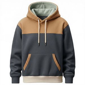 Sudadera con Capucha para Hombre, Diseño Color Block, Corte Regular, Informal, Tejida, para Otoño - Product Image 1