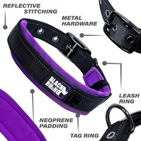 Collier pour chien rembourré et doux avec surpiqûres réfléchissantes, durable et résistant aux intempéries, personnalisable pour les commandes en gros et l'emballage de marque