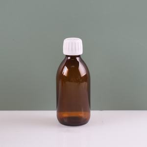 <span class=keywords><strong>Jarabe</strong></span> para la tos de calidad alimentaria de alta calidad 30ml 60ml 100mL 125ml 150ml 200ml Botella de vidrio farmacéutica redonda ámbar con tapa de plástico - Product Image 5