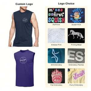 Débardeur d'été à col ras du cou élastique sans manches personnalisé de haute qualité Débardeur pour hommes à prix de gros - Product Image 5