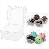 Boîtes cadeaux rectangulaires transparentes pour pâtisserie, pour brownies enrobés de chocolat, gâteaux, avec autocollants imprimés