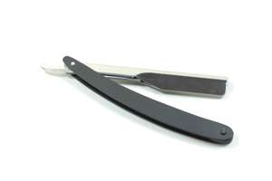 Maquinilla de afeitar de garganta de corte recto con mango negro reutilizable certificado CE, cuchillas de un solo filo, instrumentos de cuidado de belleza para cuchilla - Product Image 2