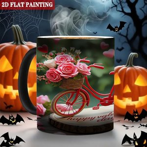 Taza de Sublimación que Cambia de Color con Calor, Negra Esmerilada, 11 oz, Cerámica, Taza en Blanco para DIY, Diseño para el Día de San Valentín - Product Image 6