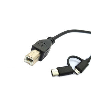 Câble d'imprimante 2-en-1 USB Micro vers USB Type-C pour piano électrique, clavier <span class=keywords><strong>MIDI</strong></span>, scanner, instrument électronique BM, longueurs 1m, 1.5m, 2m - Product Image 6