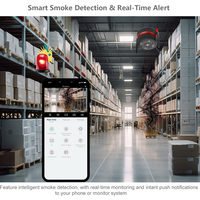 Cámara POE con Detector de Humo de 4MP, Vista Gran Angular, Detección Inteligente de Humo, Alerta en Tiempo Real, Detección de Movimiento para Garaje y Hotel, Control por Aplicación
