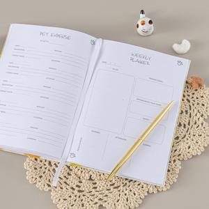 Agenda journalier pour animaux de compagnie en couverture rigide A5, reliure cousue pour les soins des chats et des chiens - Product Image 5