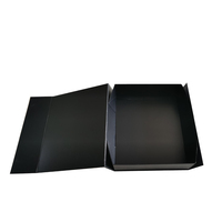 Boîte cadeau magnétique pliable noire de qualité supérieure, logo personnalisé, boîte rigide pliable pour le commerce électronique et les cadeaux