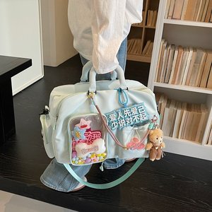 Bolso de hombro personalizado con estampado de dibujos animados kawaii, ventana transparente y decoración de peluche, bolso de mano de moda para mujer - Product Image 6