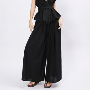 <span class=keywords><strong>Pantaloni</strong></span> Palazzo <span class=keywords><strong>in</strong></span> <span class=keywords><strong>Lino</strong></span> da Donna - Alla Moda, Minimalisti, Versatili, Comodi, Traspiranti con Drappeggio Fluido Simile a una Gonna - Product Image 4