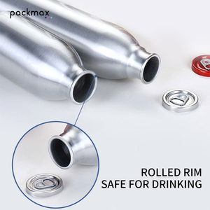 Venta al por mayor de fábrica de botellas de aluminio de 1 litro para cerveza artesanal, botellas de aluminio con logo personalizado, botellas de aluminio para cerveza de barril sin tapas para rellenar. - Product Image 2