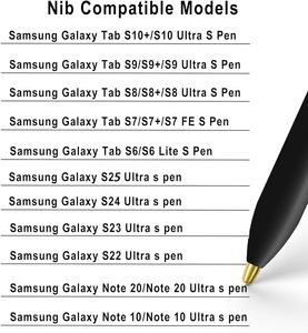 Thay thế kim loại nibs/Lời khuyên cho Galaxy Tab S10 S9 S8 S7 S6 Lite S22/23/S24/s25u S bút kim loại + nhựa nibs/Mẹo + clip - Product Image 2