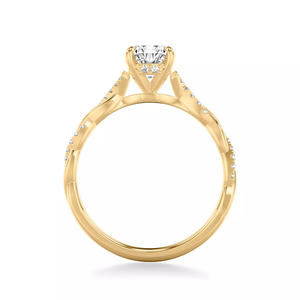 custom 1-5ct 14K Gold <b>Cushion</b> Cut diamond Engagement <b>Ring</b> Twisted Shank Pave Side Lab Grown diamond IGI certificate for women - Product Image 4