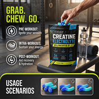 WELLBODY Gommes Électrolytiques à la Créatine 5G Créatine Monohydrate Sans Sucre Végétaliennes Performance Hydratation Soutien Musculaire 90 Gommes