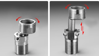 Coude télescopique Diamètre variable Pied incurvé Accessoire de robinet de douche Joint excentrique Robinet de douche Angle de vis allongé