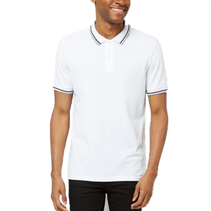 Vestir de Bangladesh <span class=keywords><strong>a</strong></span> <span class=keywords><strong>granel</strong></span>, nuevo modelo, camisetas para hombres, polo básico de bambú con borde de contraste blanco - Product Image 1