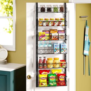 Multifunction Hanging Spice Rack 33x15x85cm Iron <b>Kitchen</b> Cabinet Organizer <b>Hook</b> Type Storage Shelf - Product Image 2