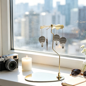 Handmade Rotating <strong>Candle</strong> Holder Home Table Decor Hanging <strong>Candle</strong> Stand Revolving Metal Candlestick With Stainless Steel Base - Product Image 1