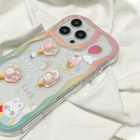 Coque arrière pour iPhone 16 15 17 18 Pro Max avec motif crème et autocollants DIY mignons en forme de patte de chat