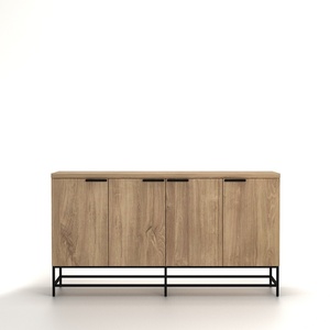 Aparador Moderno de 4 Puertas con Patas de Metal Dorado para Sala de Estar o Comedor - Product Image 2