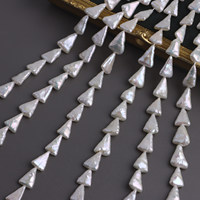 Perles de culture d'eau douce baroques triangulaires blanches, haute brillance, 11-12x15-17mm, perles en vrac pour la création de bijoux faits main
