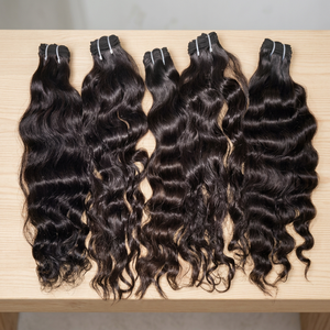 Extensiones de cabello humano no Remy de doble trazo al por mayor, doble trama, queratina, pelo virgen, recto, rizado, estilos profundos sin procesar - Product Image 5