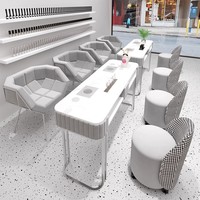 Mobilier de salon de manucure de luxe Table de manucure double simple Table de bureau moderne pour manucure professionnelle